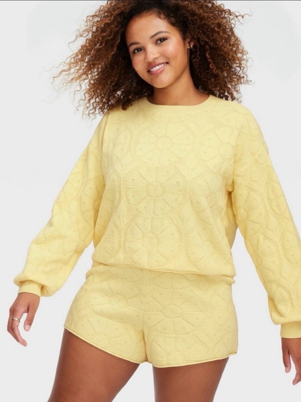 NWOT Roller Rabbit Yellow Floral knit shorts